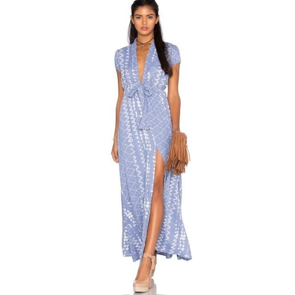 Women's - Tularosa Joel Chambray Plunge Dress, Size Small